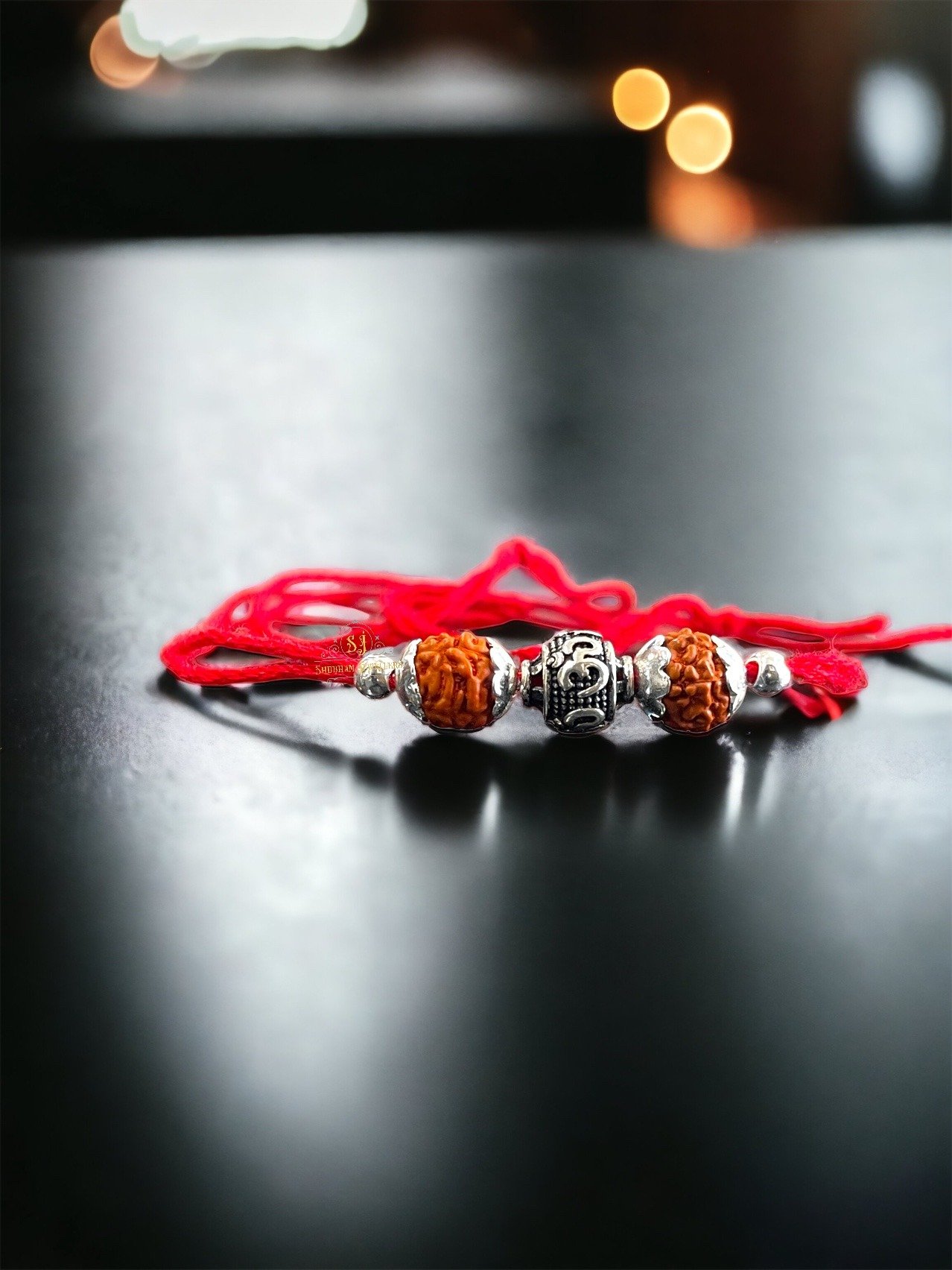 925 Sterling Silver Rakhi for brother Rudraksha Rakhi Om Beads For Men, Boys, Kids Rakhi With Roli Chawal - Image 10