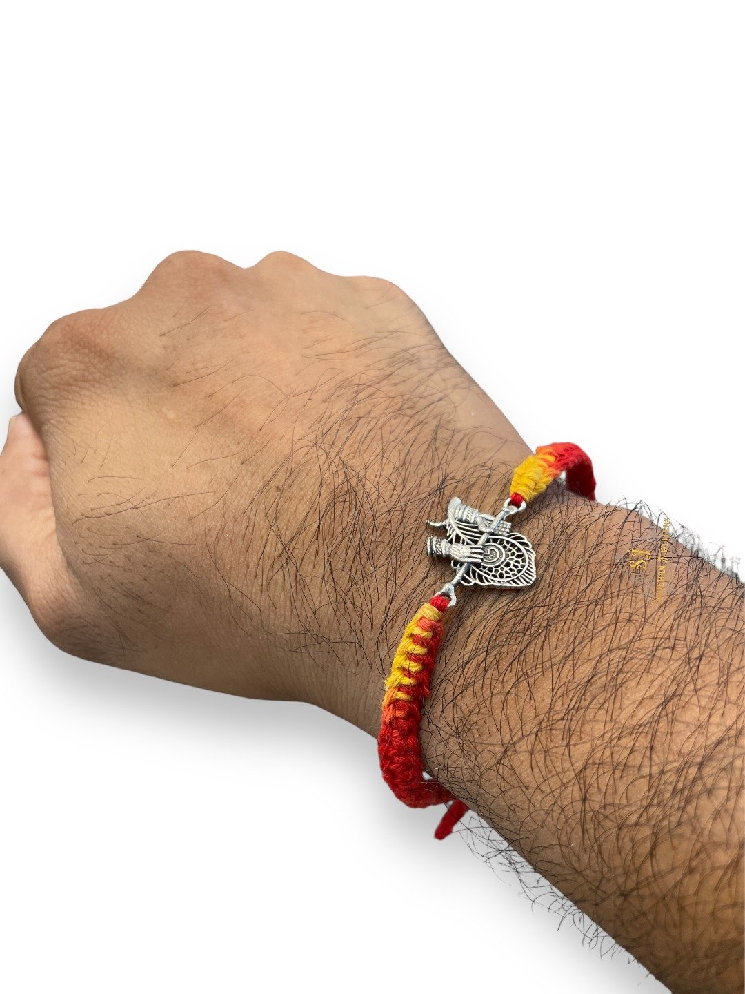 925 Sterling Silver Rakhi Krishna Mohana Flute Rakhi ( Mayur Pank With Bansuri) - Image 8