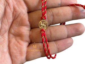 Sathiya Rakhi 20K Gold Rakhi Bracelet for Men/Boys (Yellow Gold Rakhi For Brother)