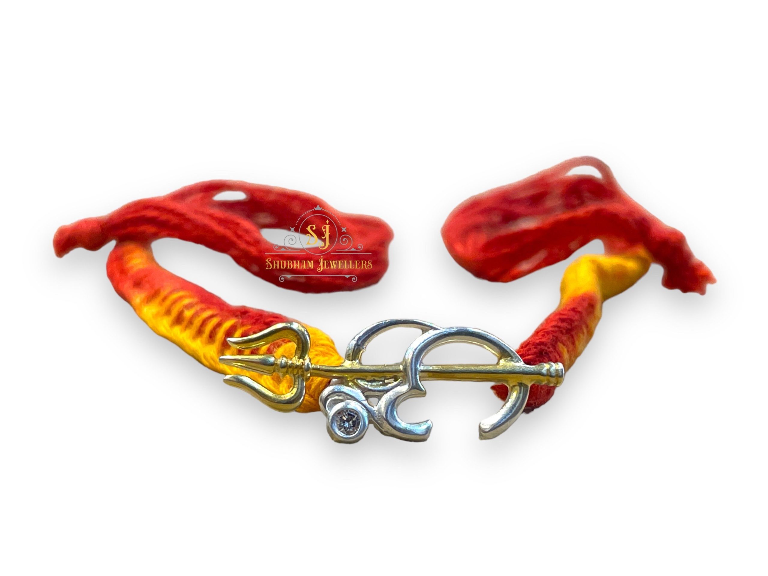 JewelYaari 925 Sterling Silver Om Trishool Rakhi With Roli Chawal ( Dual Tone) - Image 10