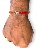 925 Sterling Silver Rakhi for brother Shiva Tilak Bracelet Raksha Bandhan Pure Cotton For Men, Boys, Kids Rakhi With Roli Chawal