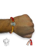 925 Sterling Silver Rakhi for brother Round Sathiya Bracelet Raksha Bandhan Pure Cotton For Men, Boys, Kids Rakhi With Roli Chawal