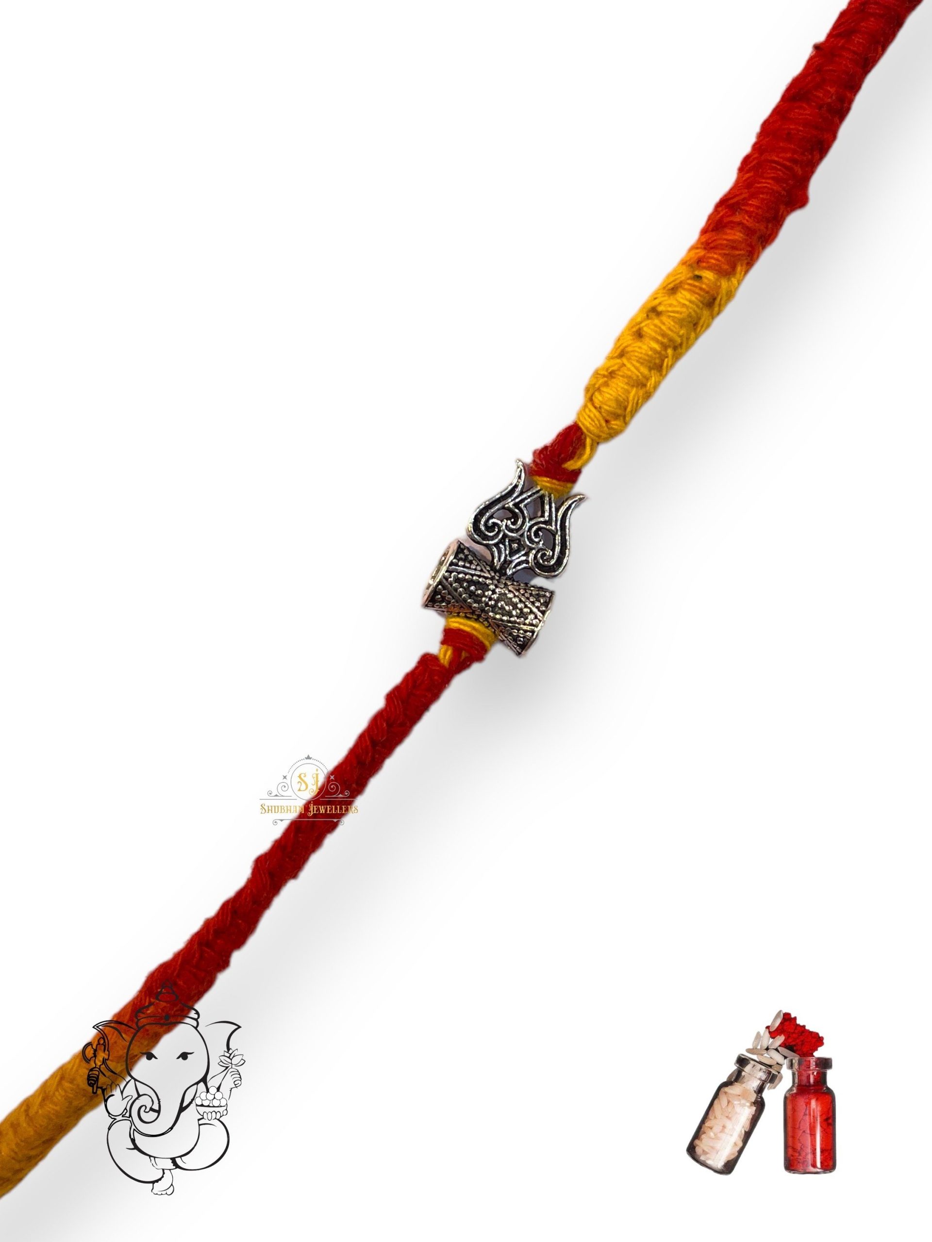 925 Sterling Silver Rakhi for brother Trsihool Small Bracelet Raksha Bandhan Pure Cotton For Men, Boys, Kids Rakhi With Roli Chawal - Image 7