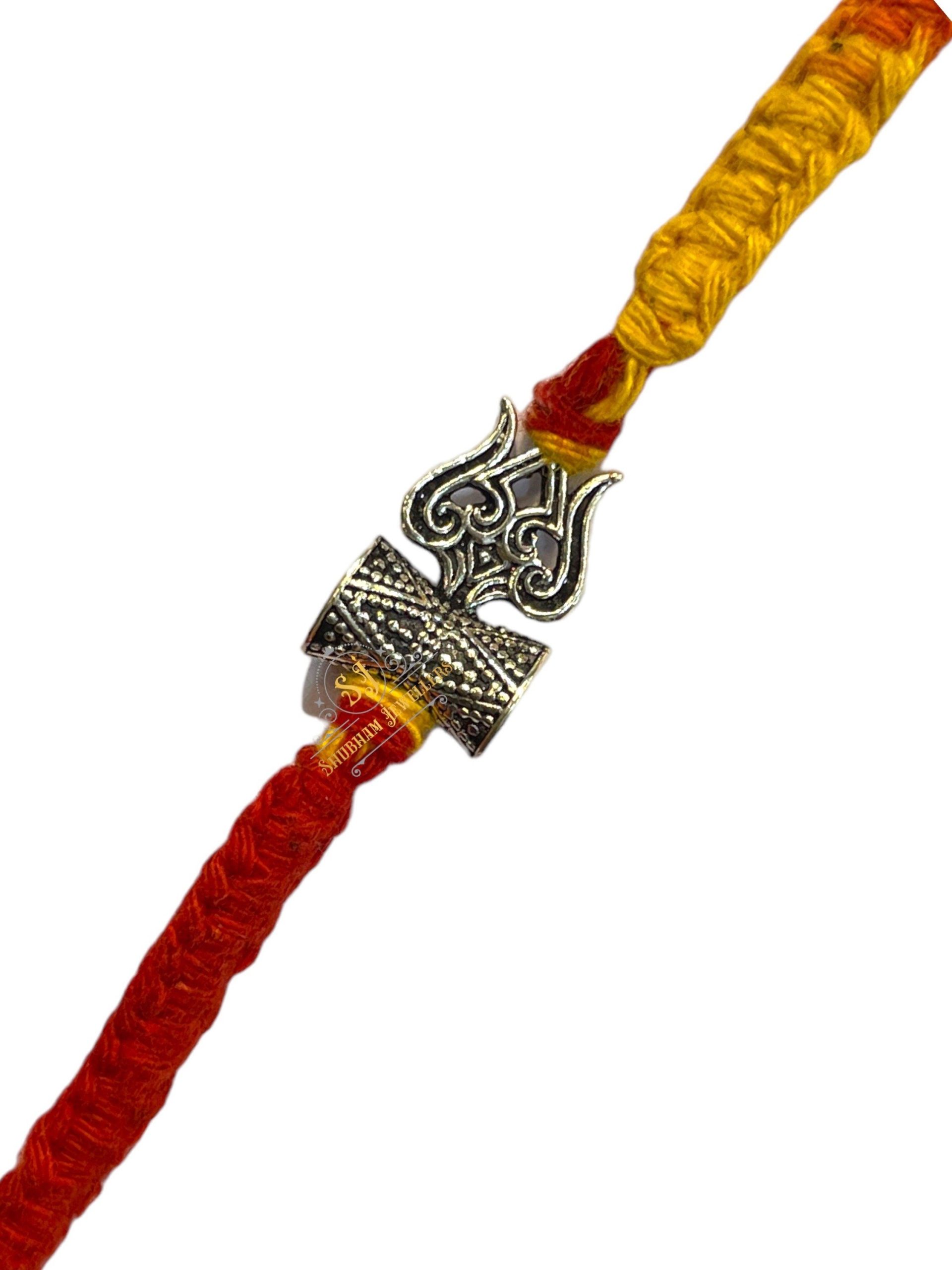 925 Sterling Silver Rakhi for brother Trsihool Small Bracelet Raksha Bandhan Pure Cotton For Men, Boys, Kids Rakhi With Roli Chawal - Image 4