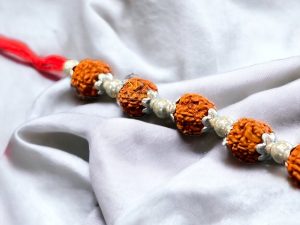 925 Sterling Silver Rakhi for brother Rudraksha Rakhi bracelet Raksha Bandhan Pure Cotton For Men, Boys, Kids Rakhi With Roli Chawal