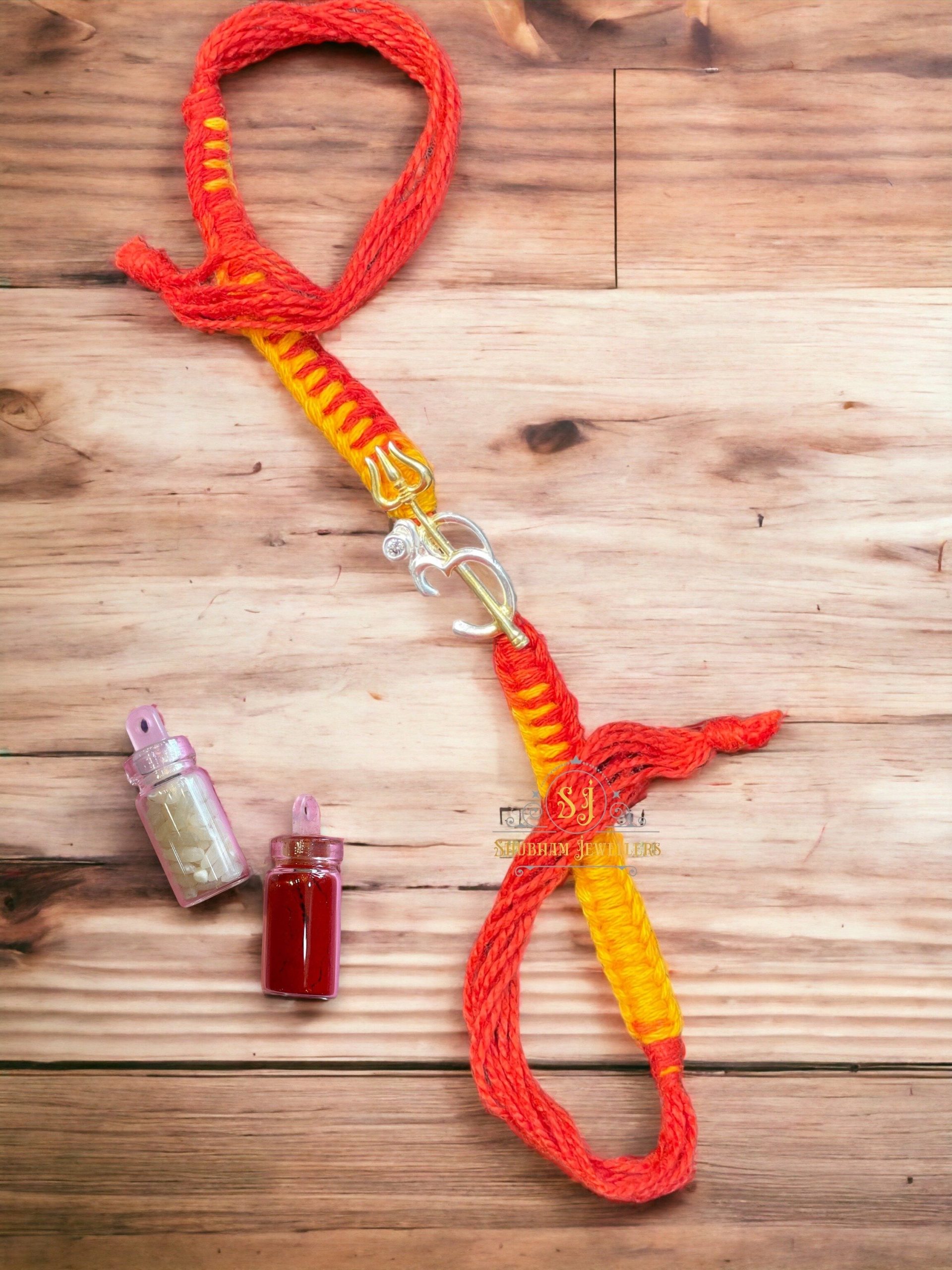 JewelYaari 925 Sterling Silver Om Trishool Rakhi With Roli Chawal ( Dual Tone) - Image 8