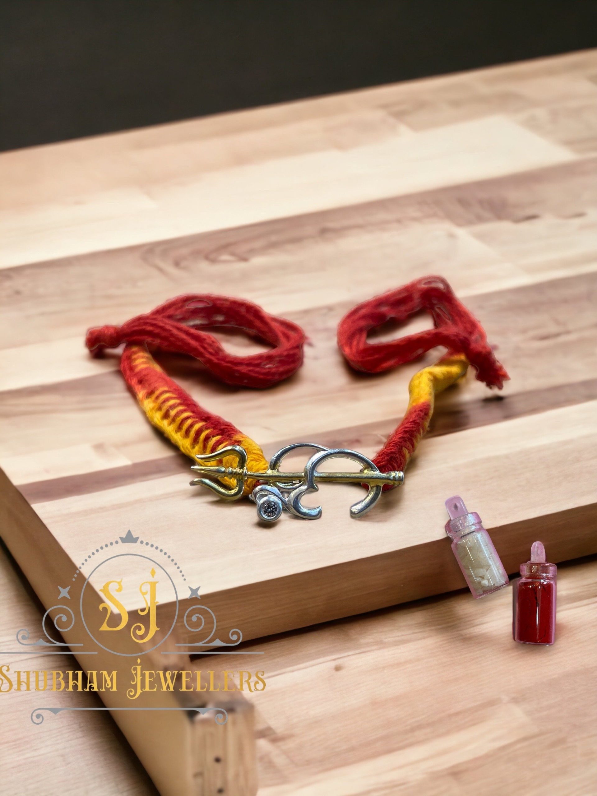 JewelYaari 925 Sterling Silver Om Trishool Rakhi With Roli Chawal ( Dual Tone) - Image 6