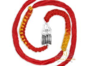 Shubham Jewellers Rehti 925 Sterling Silver Trishool Damru Rakhi With pure Cotton thread For Men, Women, Boys and Girls