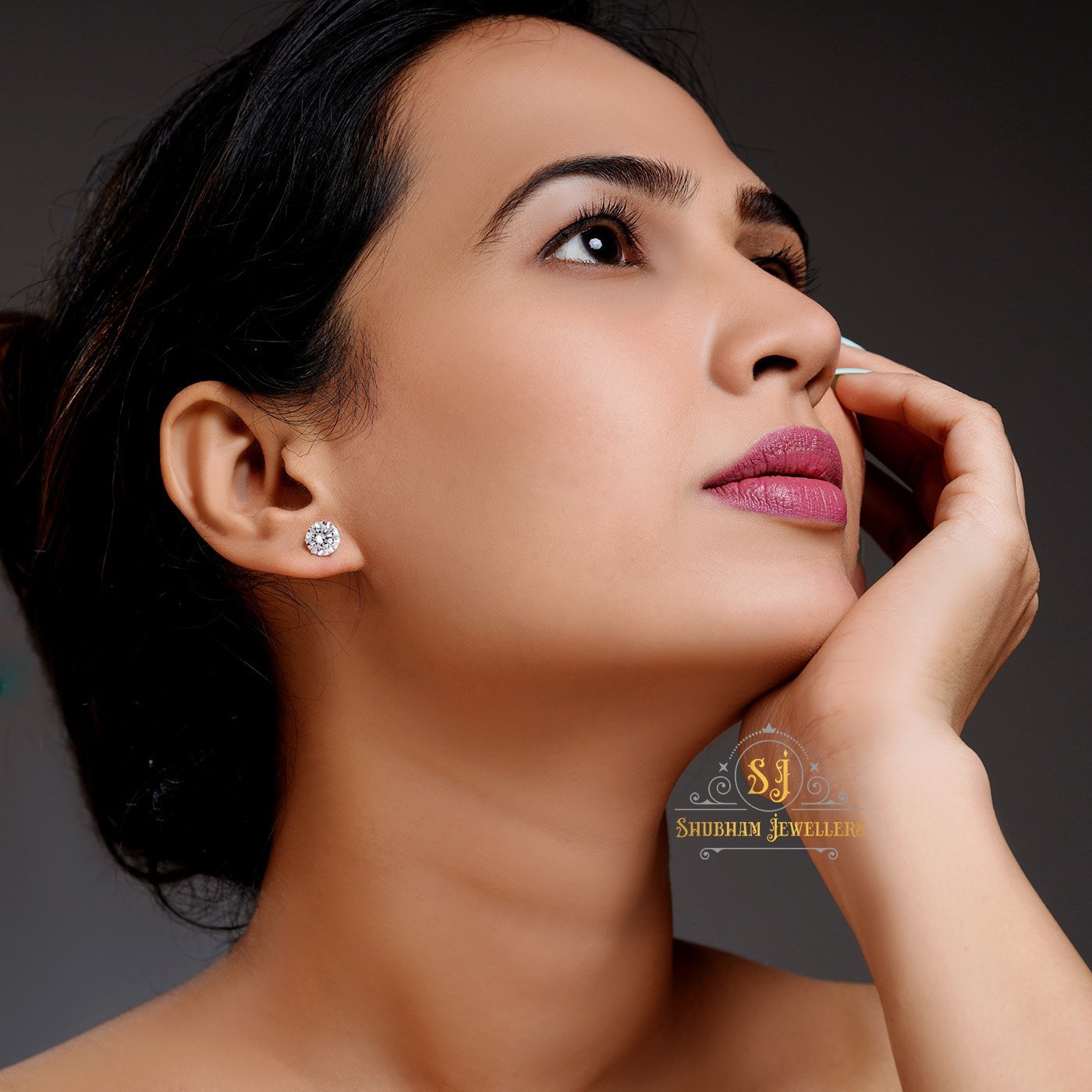 92.5 Sterling Silver Earrings Brilliant Cut Real Cubic Zirconia Stud - Image 3