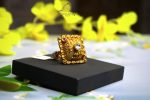 925 Silver Antique Temple Design Ring – Gold Finish Statement Jewelry | Jewelyaari