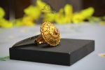 925 Silver Floral Antique Ring with Stones – Gold Finish Statement Design | Jewelyaari