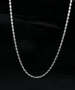 925 Sterling Silver CNC Beads Chain – Matar Mala Necklace (22 Inches)