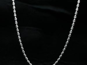 925 Sterling Silver CNC Beads Chain – Matar Mala Necklace (22 Inches)