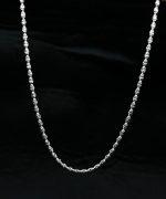 925 Sterling Silver CNC Beads Chain – Matar Mala Necklace (22 Inches)