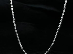925 Sterling Silver CNC Beads Chain – Matar Mala Necklace (22 Inches)