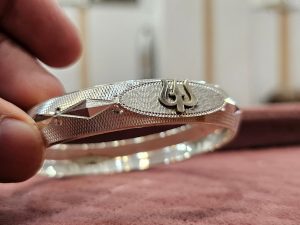 3D Kada Sterling Silver Punjabi kada with Name - Chandi Sikh Bangle