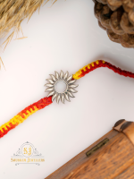 "Sun Silver Rakhi | 925 Sterling Silver Rakhi for brother, Rakhi For Men, Rakhi For Kids( Surya Sun Silver Rakhi )"