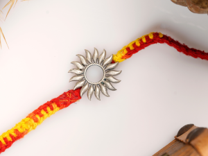 "Sun Silver Rakhi | 925 Sterling Silver Rakhi for brother, Rakhi For Men, Rakhi For Kids( Surya Sun Silver Rakhi )"