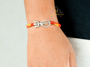 "925 Trishool Snake Silver Rakhi | Sterling Silver Rakhi for brother, Rakhi For Men, Rakhi For Kids"