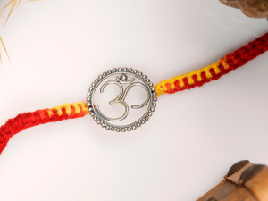 "925  Om Silver Rakhi | Sterling Silver Rakhi for brother, Rakhi For Men, Rakhi For Kids( Big)"