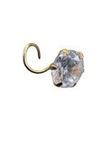 SJ SHUBHAM JEWELLERS™ Real Yellow Gold with Stone 14K(585) Pure Yellow Gold Single Cubic Zircon Diamond Nose Pin For Women and Girls