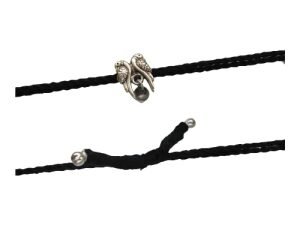 "SJ SHUBHAM JEWELLERS Rehti 925 New Oxidised Silver Black Thread Footstep, Owl, Dog Nazarbattu/Nazaiya Anklet/Bracelet for Girls, Women and Children with Silver Ghunghroo"