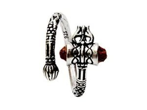 Shubham Jewellers Rehti SJ 925 92.5 Sterling Silver Bahubali Trishool Ring for Men and Boys