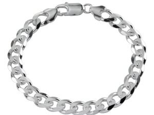 "Pure 925 Sterling Silver Italian Curb Bracelet for Men womens, girls, and boys 8.5 Inches(10 Gm)"