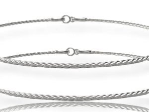 SJ SHUBHAM JEWELLERS™ Pure Silver 5 Moving Ball Threaded Snake Pattern Anklet (Payal) in Pure 92.5 Pure Sterling Silver for Girls & Women (Silver)