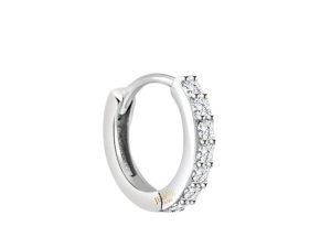 "JEWELYAARI™ 92.5 Silver Tiny Hoop Nose Ring 1 Piece,Two Piece, Variation, Simple & Beautiful Nose Pin For Women & Girls"