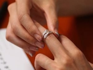 JEWELYAARI by SJ 925 Sterling Silver Hugging Band Ring Hug Eternity Silver Open Statement Ring for Women and Girls