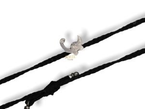 "Shubham Jewellers Rehti 925 New Oxidised Black Thread Silver Dinosaur Nazarbattu/Nazaiya Anklet/Bracelet for Girls, Women and Children with Silver Ghunghroo"