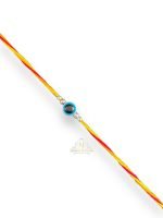 "SJ SHUBHAM JEWELLERS™ 925 Sterling Silver Rakhi for brother Rudraksha Rakhi Bracelet Raksha Bandhan Pure Cotton For Men, Boys, Kids Rakhi With Roli Chawal (Evil Eye)"