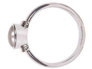 Shubham Jewellers Rehti 0.925 Wedding Collection Sterling Silver and Pearl Ring for Unisex-adult & Child (Silver)