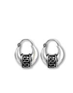 SJ SHUBHAM JEWELLERS Rehti 925 Sterling Pure Silver Oxidised Hoop Bali Earrings for Boys Girls and Women