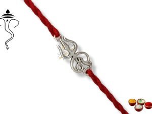 "SJ SHUBHAM JEWELLERS? Pure 925 Sterling Silver Rakhi for brother Charm Bracelet Raksha Bandhan With Pure Cotton Thread For Men, Boys, Rakhis Snktrn"