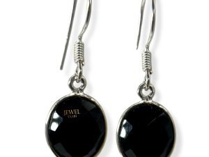 "JewelYaari™ by JewelYaari™Pure 925 Sterling Silver Hoop Dangle Earrings for Women and Girls, Multiple Colors, pearl,amethyst,turquoise, red, Clear Crystals"