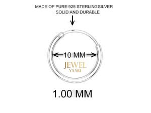 "Shubham Jewellers Rehti 92.5 Silver Tiny Hoop Nose Ring 1 Piece,Two Piece, Variation, Simple & Beautiful Nose Pin For Women & Girls"