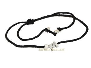 "Shubham Jewellers Rehti 925 Oxidised Silver Black Thread Puppy Nazarbattu/Nazaiya Anklet/Bracelet for Girls, Women and Children with Silver Ghunghroo"