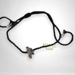 "Shubham Jewellers Rehti 925 New Oxidised Black Thread Silver leaf Nazarbattu/Nazaiya Anklet/Bracelet for Girls, Women and Children with Silver Ghunghroo"