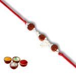 "NUZZRII Pure 925 Sterling Silver Rakhi for brother Charm Bracelet Raksha Bandhan With Pure Cotton Thread For Men, Boys, Rakhis By Shubham Jewellers Rudra3Pcgtsm"