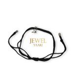"Shubham Jewellers Rehti 925 New Oxidised Black Thread Silver Cat Nazarbattu/Nazaiya Anklet/Bracelet for Girls, Women and Children with Silver Ghunghroo"