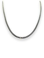 "SJ SHUBHAM JEWELLERS 925 sterling silver Popcorn Chain For Men, Women, Boys, and Girls, Oxidized Chain Necklace BIS Hallmarked Chain"