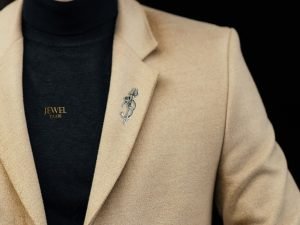 JewelYaari? By SJ Shubham Jewellers Trishool Brooch/Lapel Pin with White Cubic Zirconia 925 Sterling Silver Brooch for Men and Women