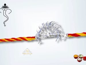 "SJ SHUBHAM JEWELLERS? Pure 925 Sterling Silver Rakhi for brother Charm Bracelet Raksha Bandhan With Pure Cotton Thread For Men, Boys, Rakhis Vajra"