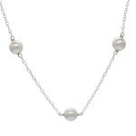 Shubham Jewellers Rehti SJ 925 Sterling Silver Pearl Pendant with Chain for Girls and Women(P)