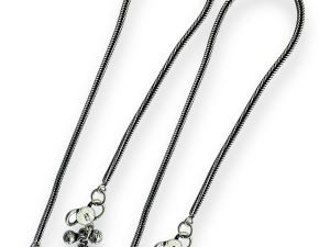 JEWELYAARI™ 925 Silver Vintage charm anklets handmade chain anklet Payal crafted from sterling silver for Womens and Girls