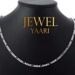 JEWELYAARI Pure 925 Sterling Silver Italian Sachin Figaro Chain Necklace ACPL for Men 20 Inches(24 Gm)