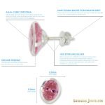 "SJ Shubham Jewellers Rehti 925-92.5 Sterling Silver Oval Cut Black Real Cubic Zirconia Fashion Stud Tops Earrings For Men,Women,Children,Boys and Girls"