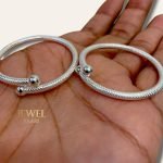 SJ SHUBHAM JEWELLERS? Exclusive Pure 925 Sterling Silver textured Kada for Baby Boys & Girls 1.45INCH